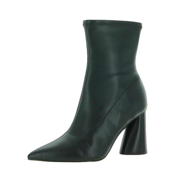 Steve Madden VALYANT Block Heel Stretch Vegan Leather Ankle Bootie Boots - Picture 1 of 8